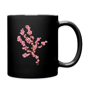 Kirschblüten-Baum - Tasse einfarbig - Schwarz - Rechts