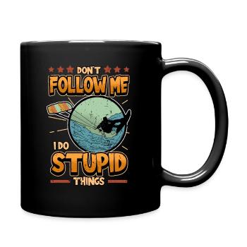 Wakeboard kite surfing saying funny gift - Full Colour Mug - black - Right