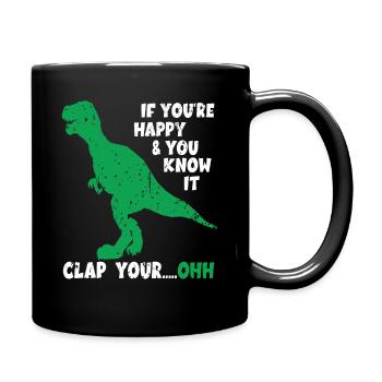 Dinosaur T-Rex Joke Dino Meme Fun Gag - Full Colour Mug - black - Right