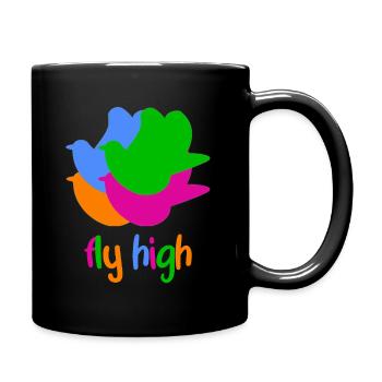 Bird Lovers Freedom Peace Peace - Full Colour Mug - black - Right