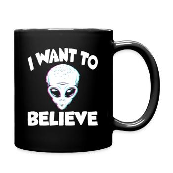 Aliens Ufo Außerirdische Geschenk - Tasse einfarbig - Schwarz - Rechts