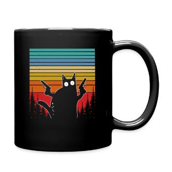 Sagittarius cat retro cat sunset cats - Full Colour Mug - black - Right