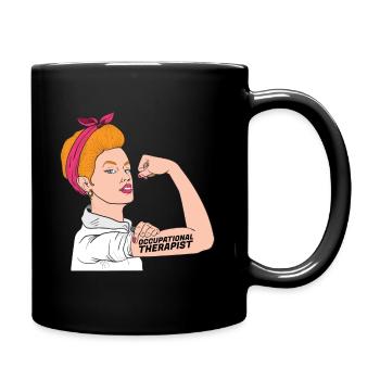 Ergotherapeut Rosie The Riveter - Tasse einfarbig - Schwarz - Rechts