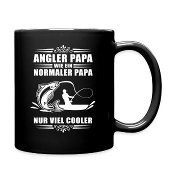 Cooler Angel Papa Angler Fischer Geschenk - Tasse einfarbig - Schwarz - Rechts