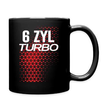 6 cylinder engine with turbo 6 cylinder driver - Full Colour Mug - black - Right