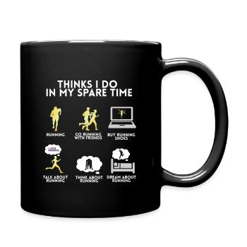 Running Runner Running Marathon Fun Gift - Full Colour Mug - black - Right