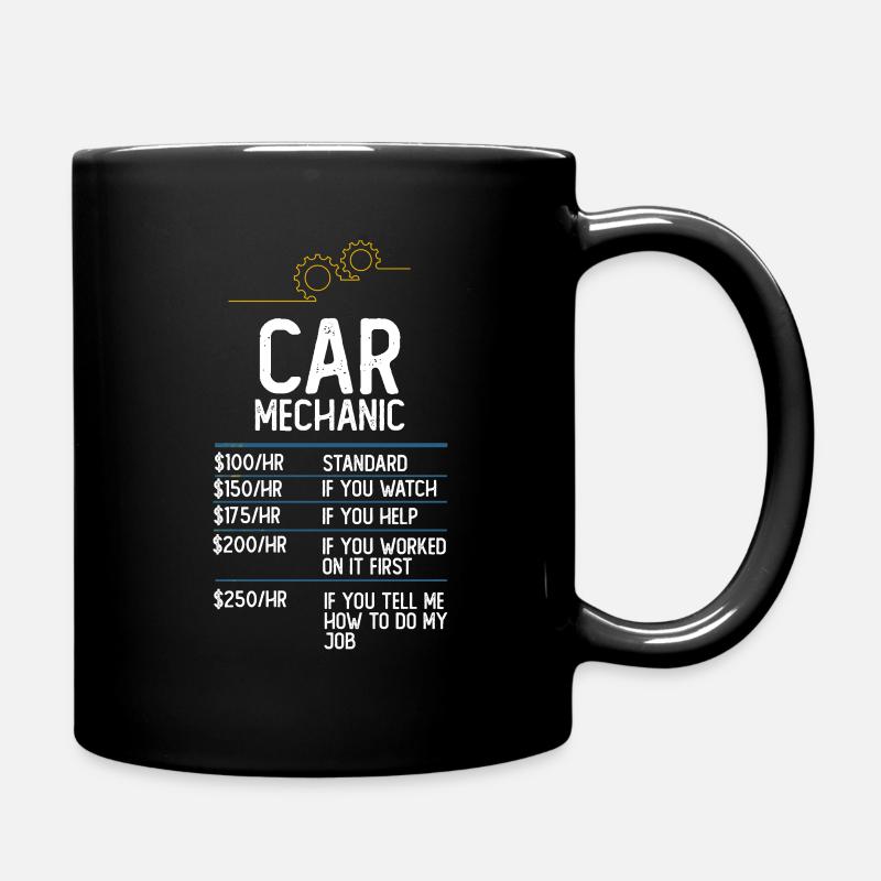 Car mechanic car workshop funny gift - Full Colour Mug - black