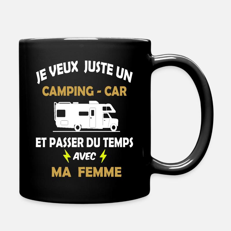 teeshirt camping car je veux juste un camping car - Mug uni - noir