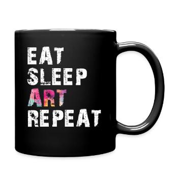 MANGER SOMMEIL ART RÉPÉTER - Mug uni - noir - Droite