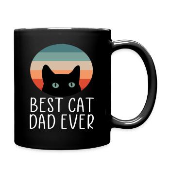 cat best cat dad ever retro cats cat cats - Full Colour Mug - black - Right