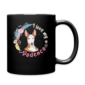 J'adore mon cadeau de chien Podenco - Mug uni - noir - Droite