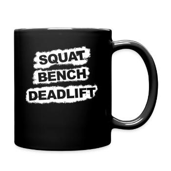 Squat Bench Deadlift Spray - Tasse einfarbig - Schwarz - Rechts