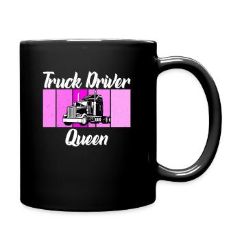 truck driver queen - Tasse einfarbig - Schwarz - Rechts