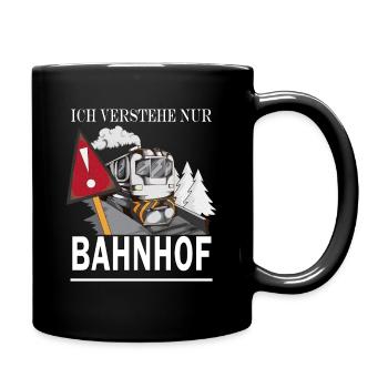 Modeleisenbahn ich verstehe nur Bahnhof Eisenbahn - Tasse einfarbig - Schwarz - Rechts