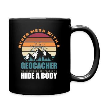 Funny Geocacher Geocache Geocaching Gift - Full Colour Mug - black - Right