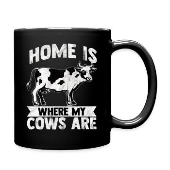 Vache moo boeuf lait fermier ferme des animaux - Mug uni - noir - Droite