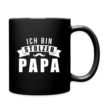 Ich bin stolzer Papa – Daddy Vater Kind Geburt - Tasse einfarbig - Schwarz - Rechts