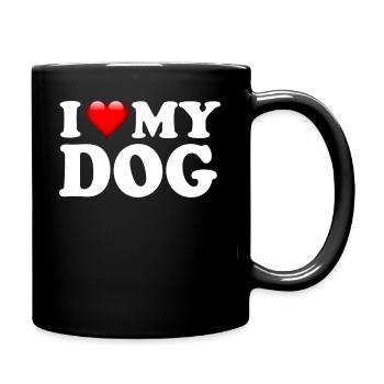 J'AIME MON CHIEN - Mug uni - noir - Droite