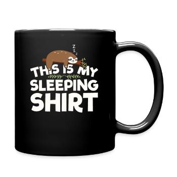 Sleep shirt pajamas pajama gift sleeping - Full Colour Mug - black - Right