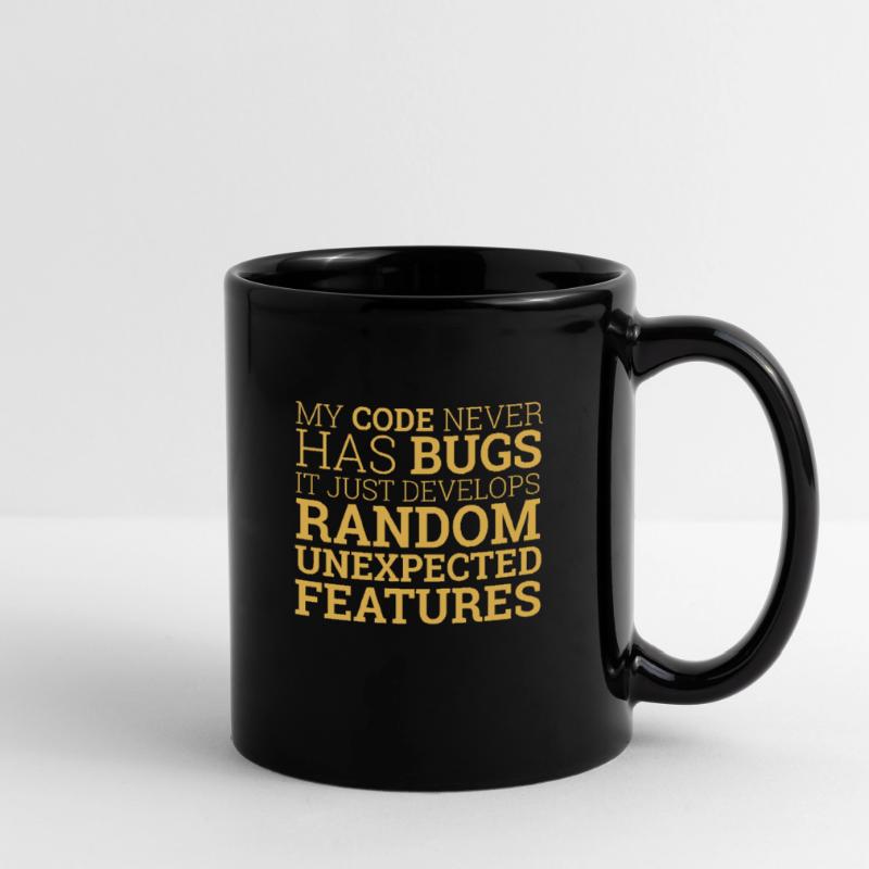 "Random unexpected features" | Programmer Full Colour Mug