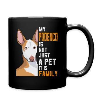 Famille cadeau chien Podenco - Mug uni - noir - Droite