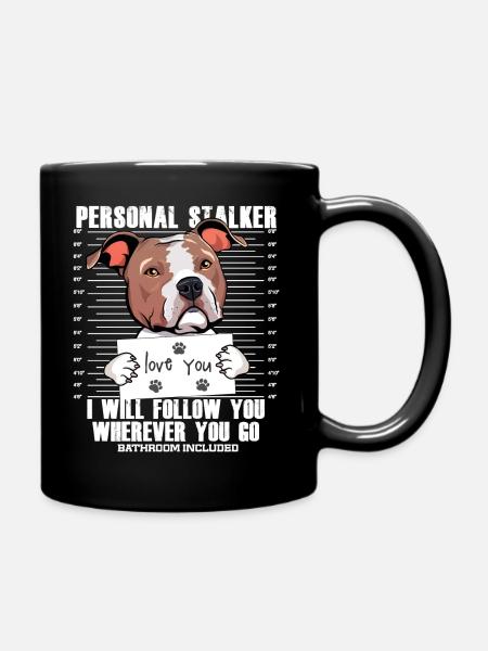 Funny American Staffordshire Terrier Dog Lover - Full Colour Mug - black