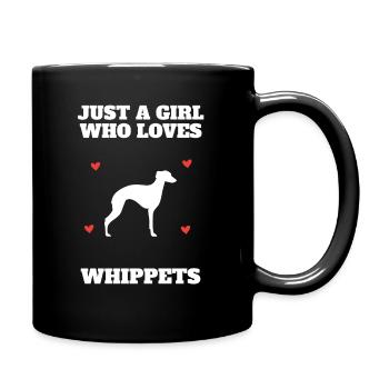 Whippet Girl Enthusiast Breeder Gift - Full Colour Mug - black - Right