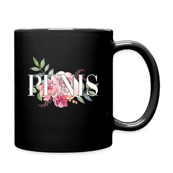 penis blumen - Tasse einfarbig - Schwarz - Rechts