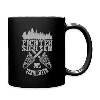 Kettensäge Männer Motorsägen Motorsäge Geschenk - Tasse einfarbig - Schwarz - Rechts