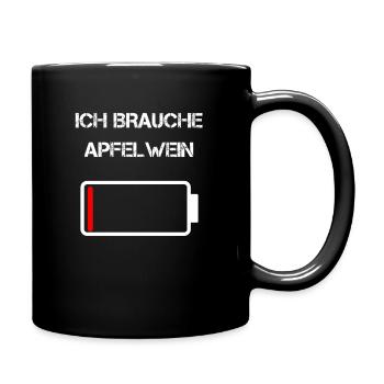 Lustiges Apfelwein Geschenk - Tasse einfarbig - Schwarz - Rechts