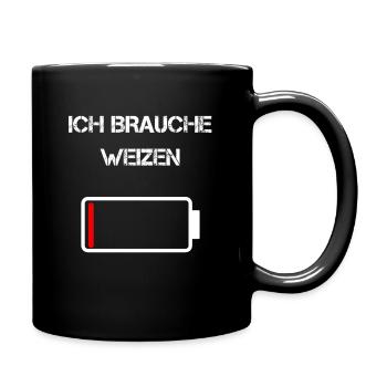 Die Weizen Batterie Weizentrinker Bier - Tasse einfarbig - Schwarz - Rechts