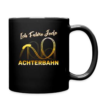 Achterbahn Achterbahnfahrer Freizeitpark Geschenk - Tasse einfarbig - Schwarz - Rechts