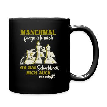 Schachspieler ob das Schachbrett mich vermisst - Tasse einfarbig - Schwarz - Rechts