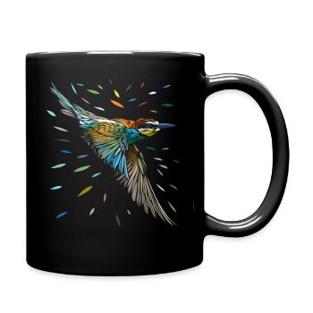 Tribal hummingbird - Full Colour Mug - black - Right
