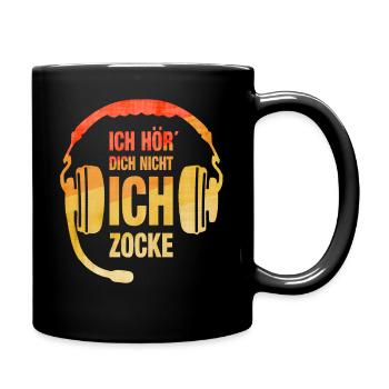 ICH HÖR DICH NICHT ICH ZOCKE BUNT - Tasse einfarbig - Schwarz - Rechts