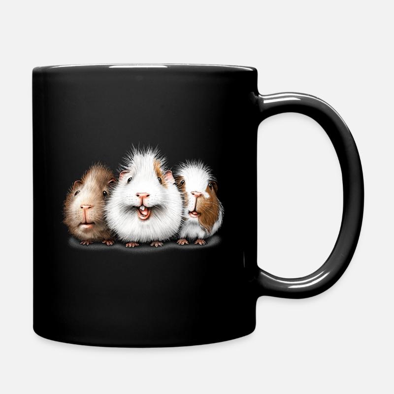 Drei Meerschweinchen - Tasse einfarbig - Schwarz
