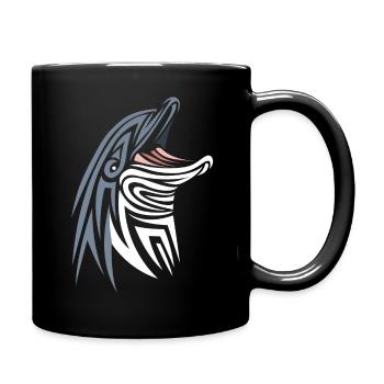 Tribal dolphin - Full Colour Mug - black - Right