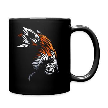 Stammesprofil des roten Pandas - Tasse einfarbig - Schwarz - Rechts