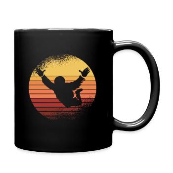 Vintage Fallschirmspringen Skydive Geschenk - Tasse einfarbig - Schwarz - Rechts