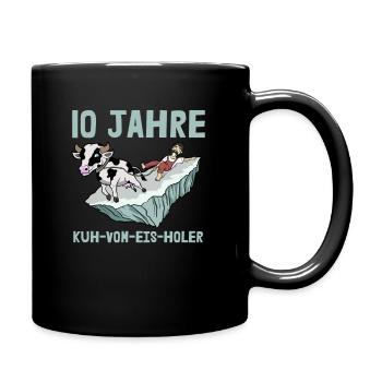 10 Jahre Firmenjubiläum Dienstjubiläum Kuh Vom Eis - Tasse einfarbig - Schwarz - Rechts