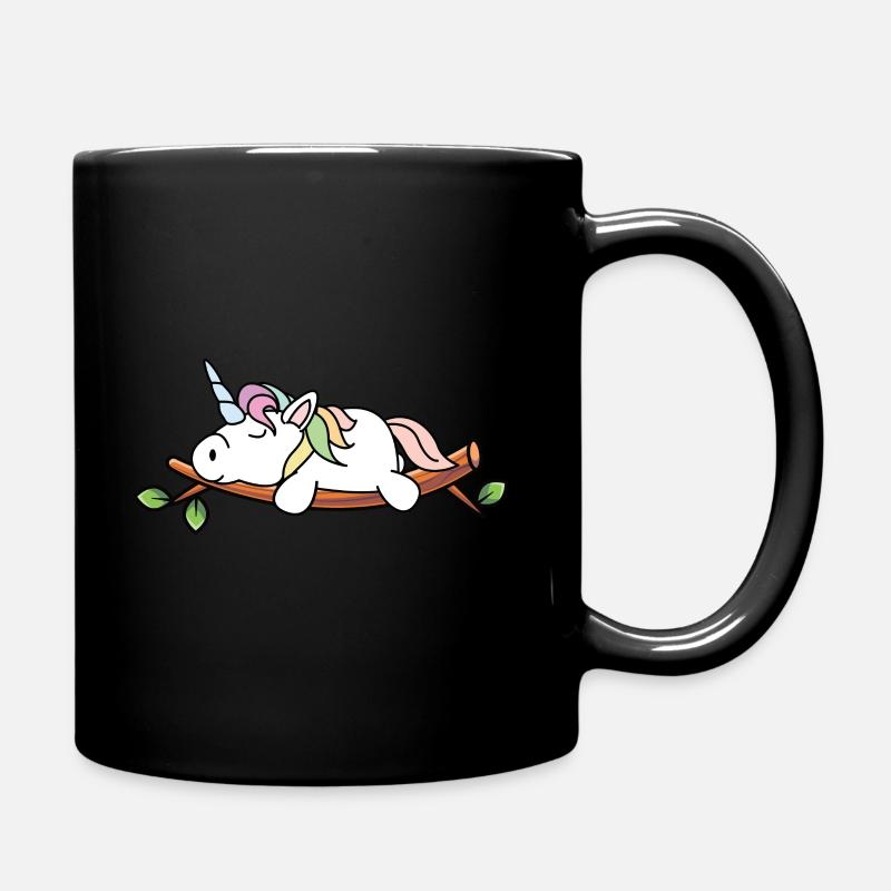 schlafendes Einhorn - Tasse einfarbig - Schwarz