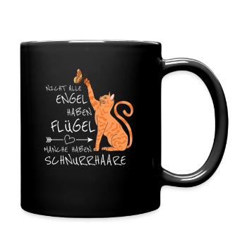Katzenbesitzer haben Katzen mit Schnurrhaare Engel - Tasse einfarbig - Schwarz - Rechts