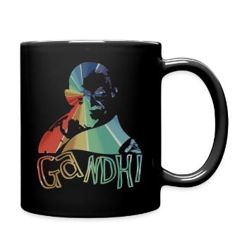 Reverse® Idol Collection - Mahatma Gandhi - Farbe - Tasse einfarbig - Schwarz - Rechts