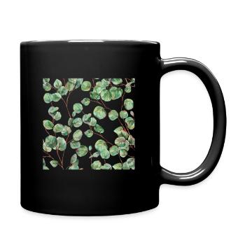 Green Eucalyptus Leaves - Tasse einfarbig - Schwarz - Rechts