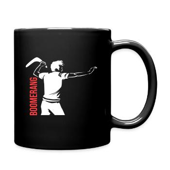 Bumerang-Wurfstab - Tasse einfarbig - Schwarz - Rechts