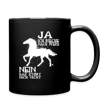 Pferde Lustig Mädchen Pferd Spruch Geschenk - Tasse einfarbig - Schwarz - Rechts