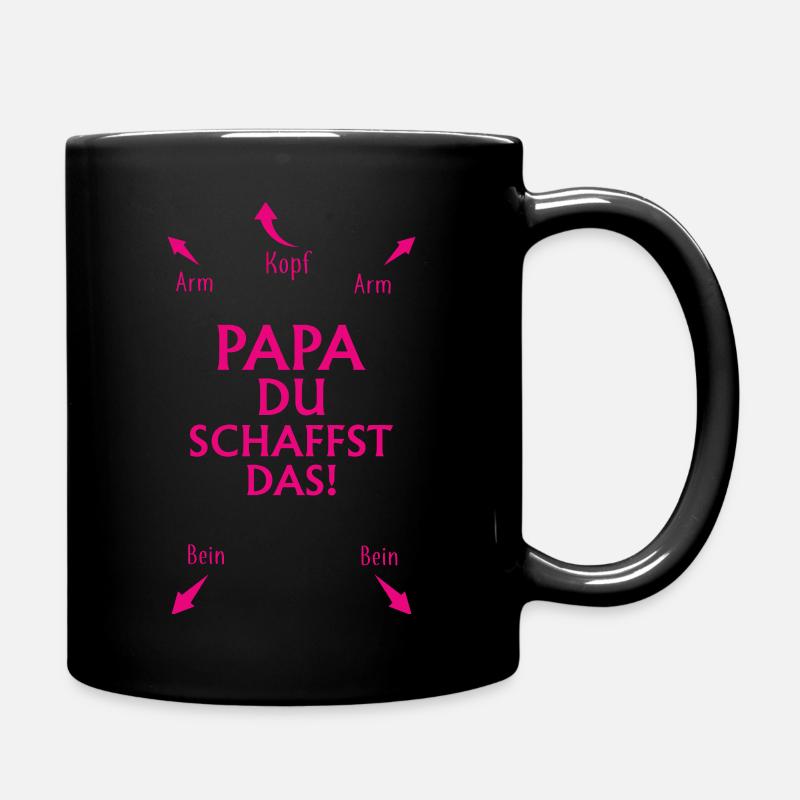 Papa Du Schaffst Das - Baby Anleitung Design - Tasse einfarbig - Schwarz