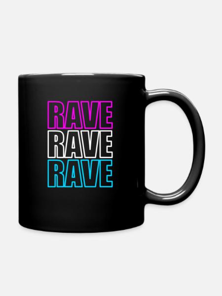 Techno Music Rave Raver - Tasse einfarbig - Schwarz