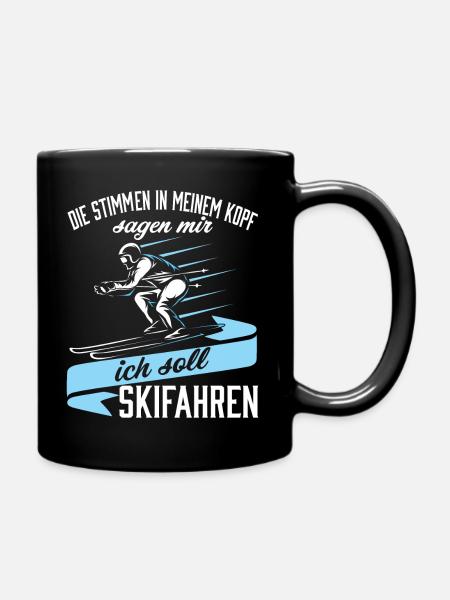 Ich soll Skifahren - Tasse einfarbig - Schwarz