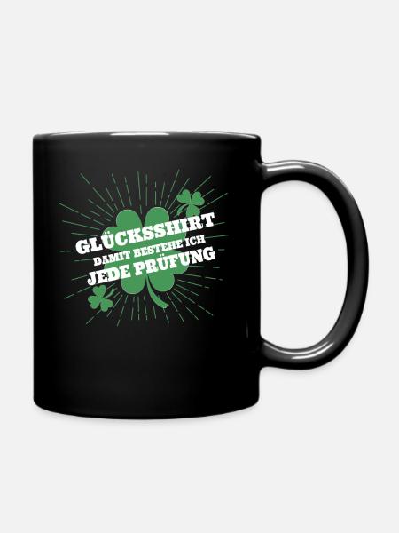 Glücksbringer Prüfung Abi Abitur Studium Schule - Tasse einfarbig - Schwarz